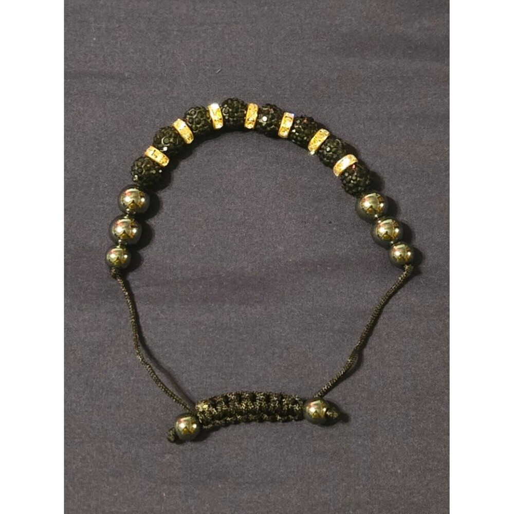 PULLSTRING SPARKLING RHINESTONE BEADED BRACELET